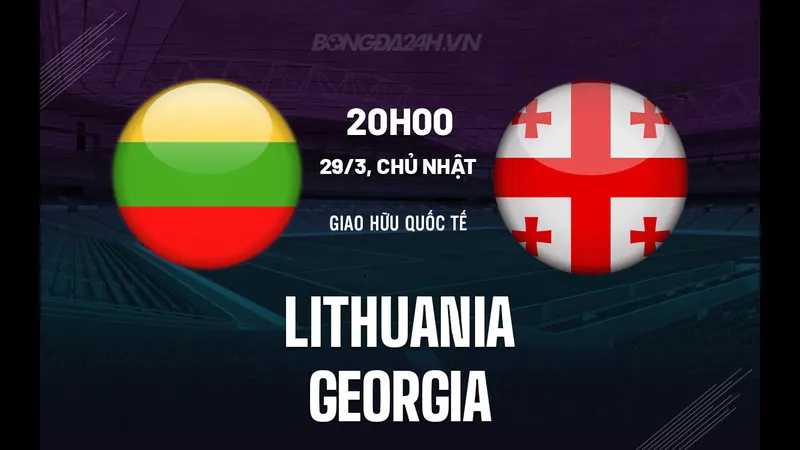 Cầu thủ Lithuania leo cao để tranh bóng với Georgia Cầu thủ Lithuania leo cao để tranh bóng với Georgia
